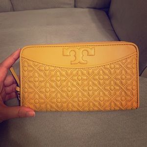 Tory Burch Yellow Long Wallet
